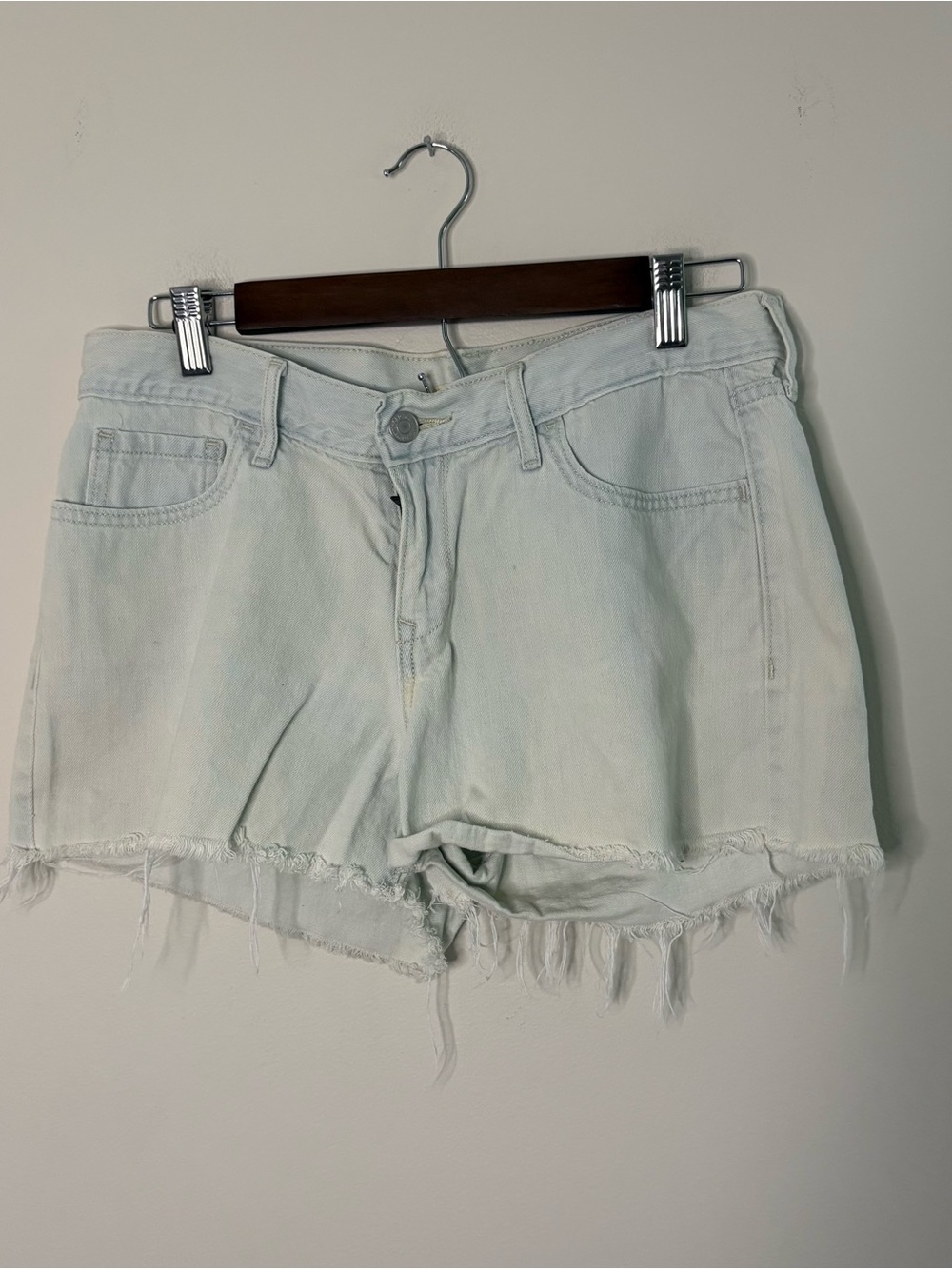 Old Navy Cotton Women’s 6 Jean Shorts Light Country Fringe